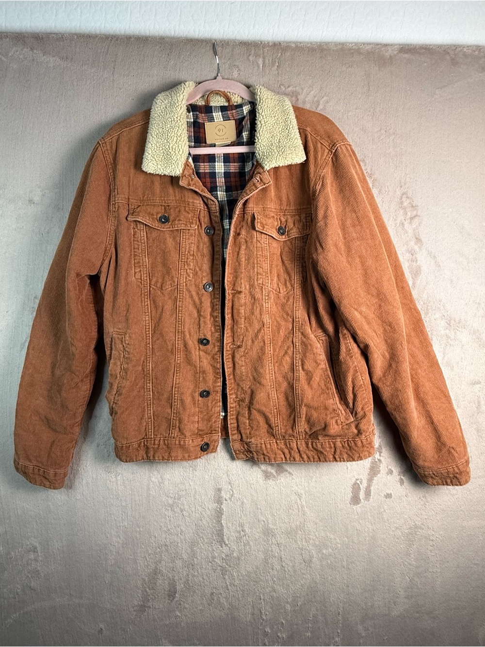 Cotton On Corduroy Sherpa Jacket Women’s L Tan Brown Trucker Fall Cozy
